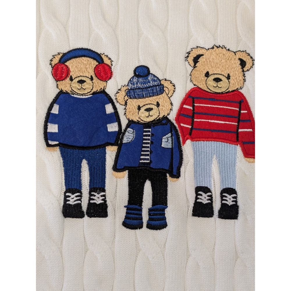 Teddy Bear Cable Knit Sweater Jumper Womens Medium Cozy Super Soft Urban Weekend - Picture 10 of 16